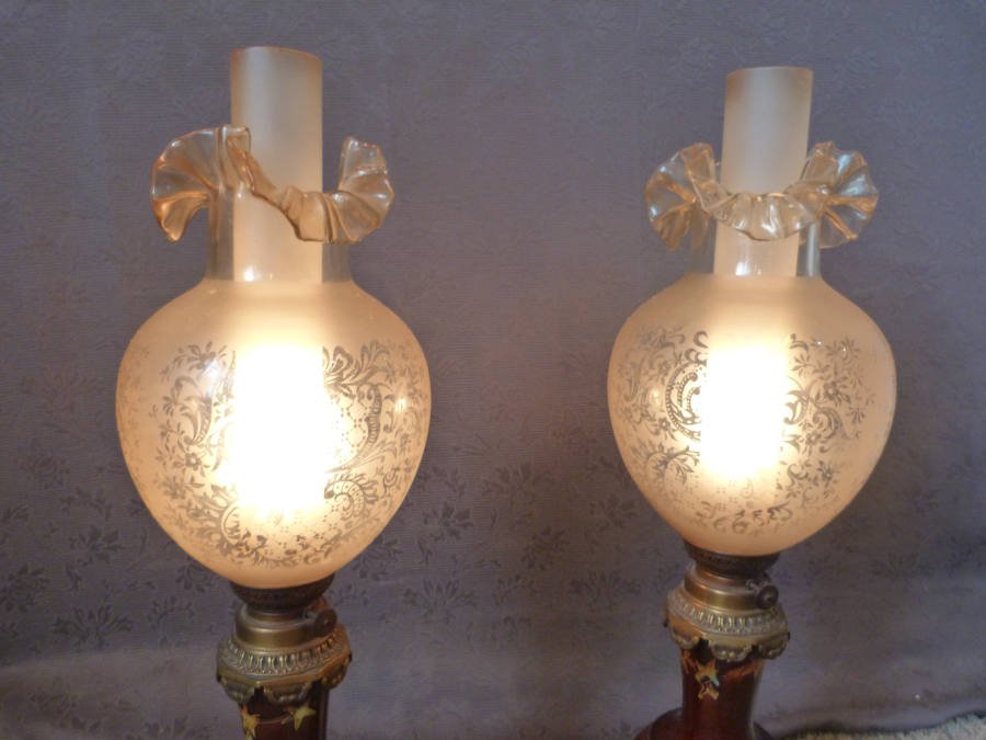 Paire De Lampes Art Nouveau-photo-3