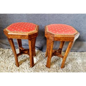 Pair Of Small Art Deco Stools