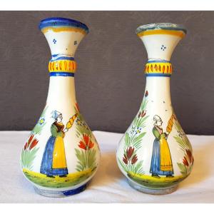 Pair Of Hr Quimper Vases