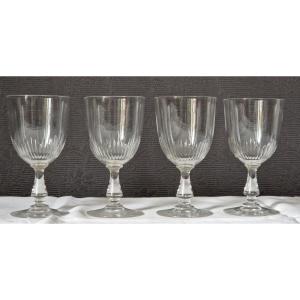 4 Verres à Vin En Cristal 