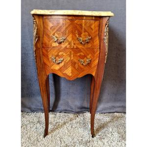 Bedside In Marquetry Style Louis XV XXème