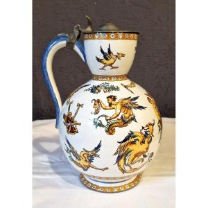 Gien Renaissance Earthenware Pitcher