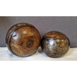 Pair Of 19th Century Fort Balls