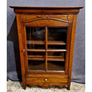 Provencal Walnut Display Cabinet 