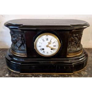 Napoleon 3 Clock With Bronze Friezes