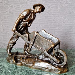 Mineurs En Bronze Par Emile Carlier (1849-1927)