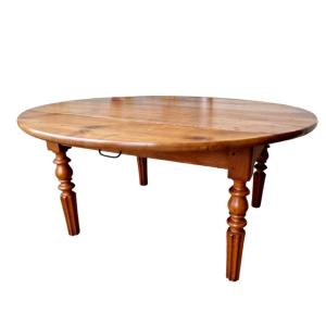 Round Cherry Wood Coffee Table