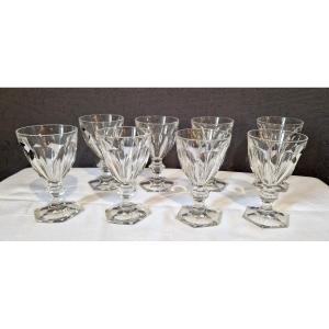 8 Baccarat Harcourt Crystal Wine Glasses