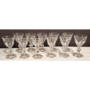 11 Verres  Cristal Baccarat Harcourt