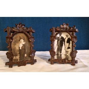 Pair Of 2 Small Black Forest Frames