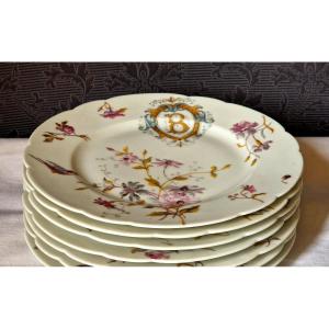 7 Assiettes Porcelaine Haviland Limoges