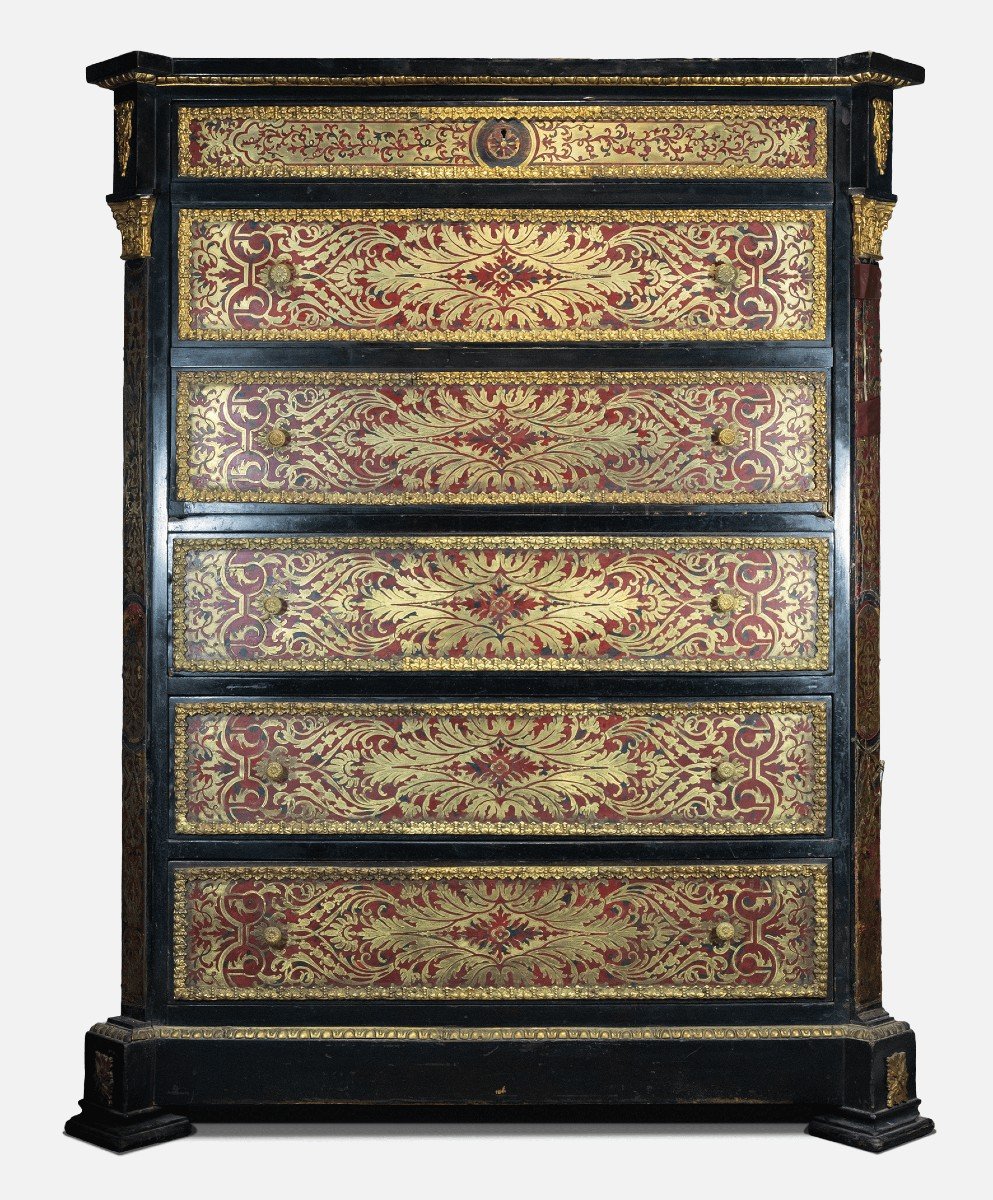 Boulle Secretary From The Second Half Of The 19th Century