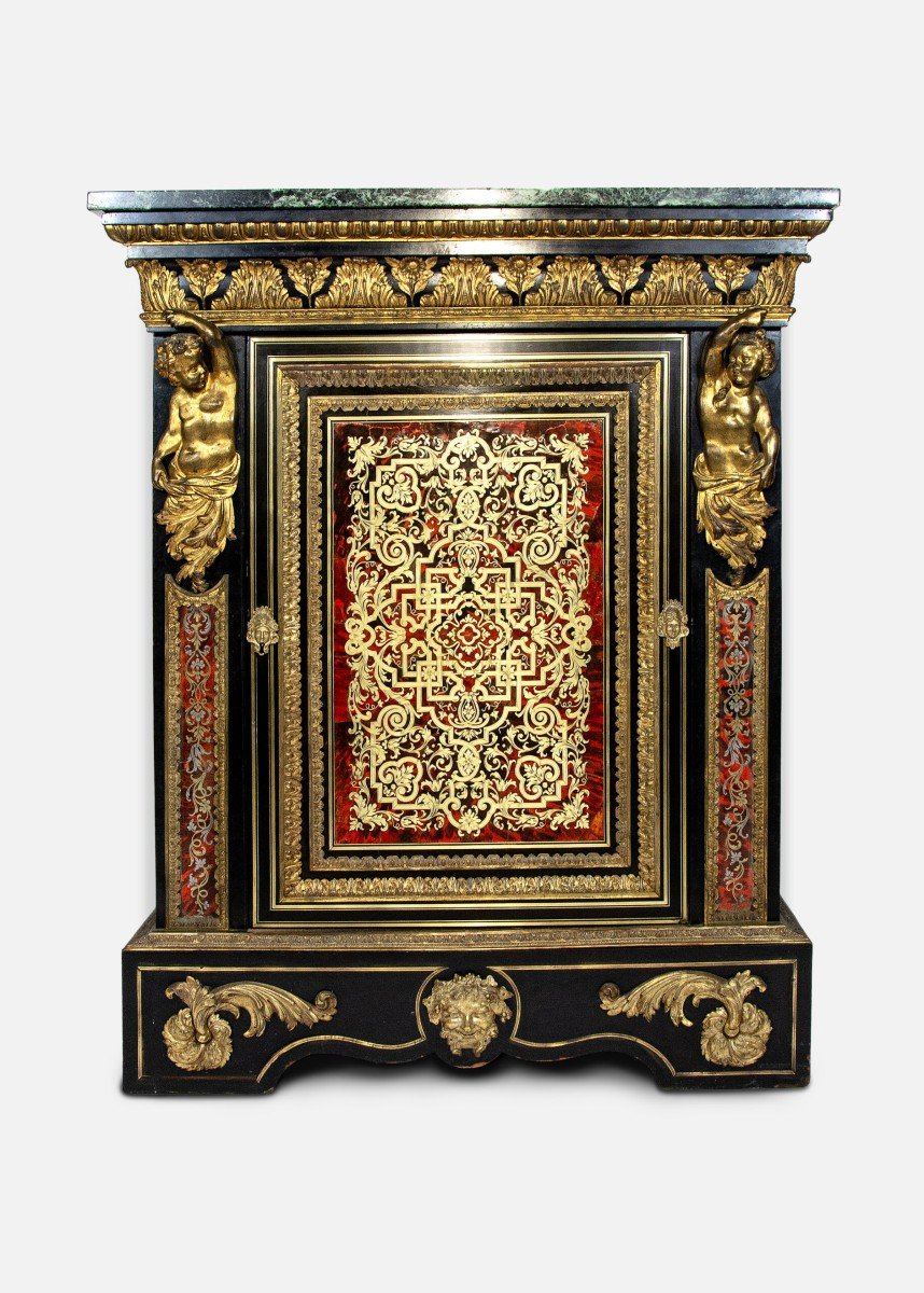 Cabinet Massive Boulle  Monbro, Milieu Du XIXe Siècle .