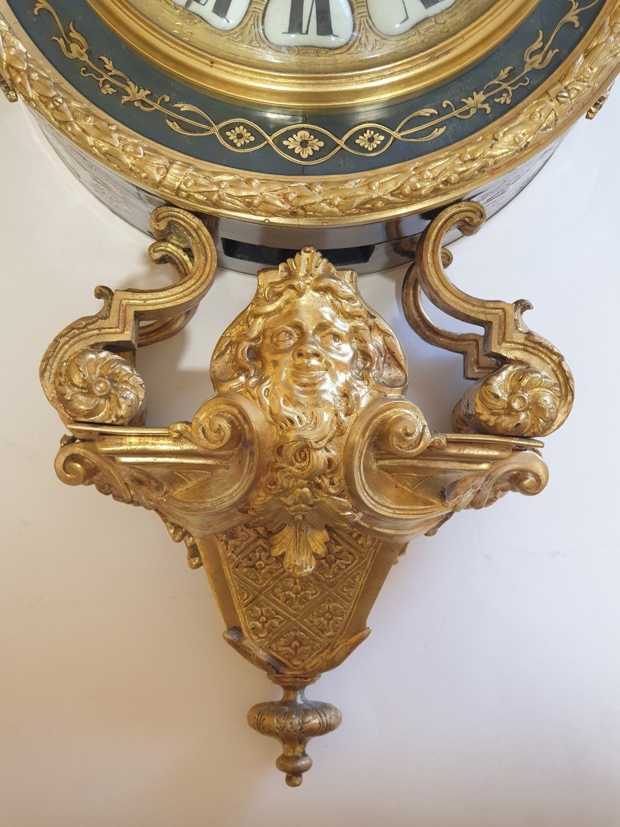 Boulle Wall Clock (bolle Clock) Regency Style, 19th Century. -photo-1