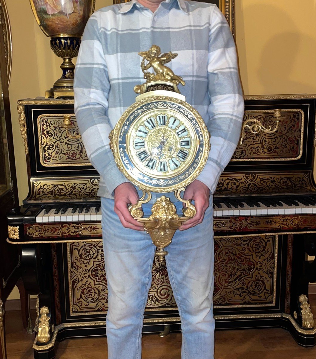 Boulle Wall Clock (bolle Clock) Regency Style, 19th Century. -photo-6