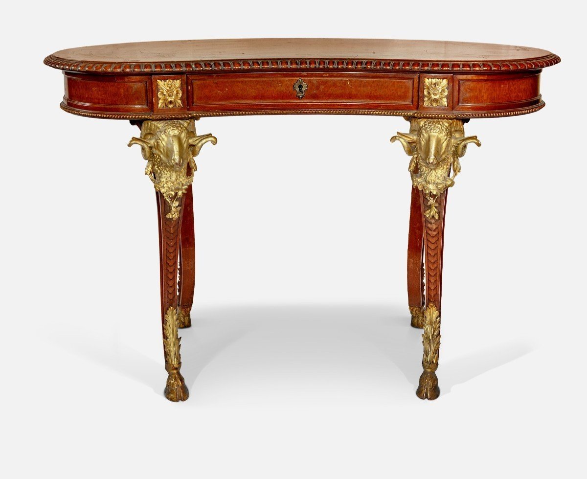 Kidney Shaped Desk Made At The End Of The 19th Century - Early 20th Century.