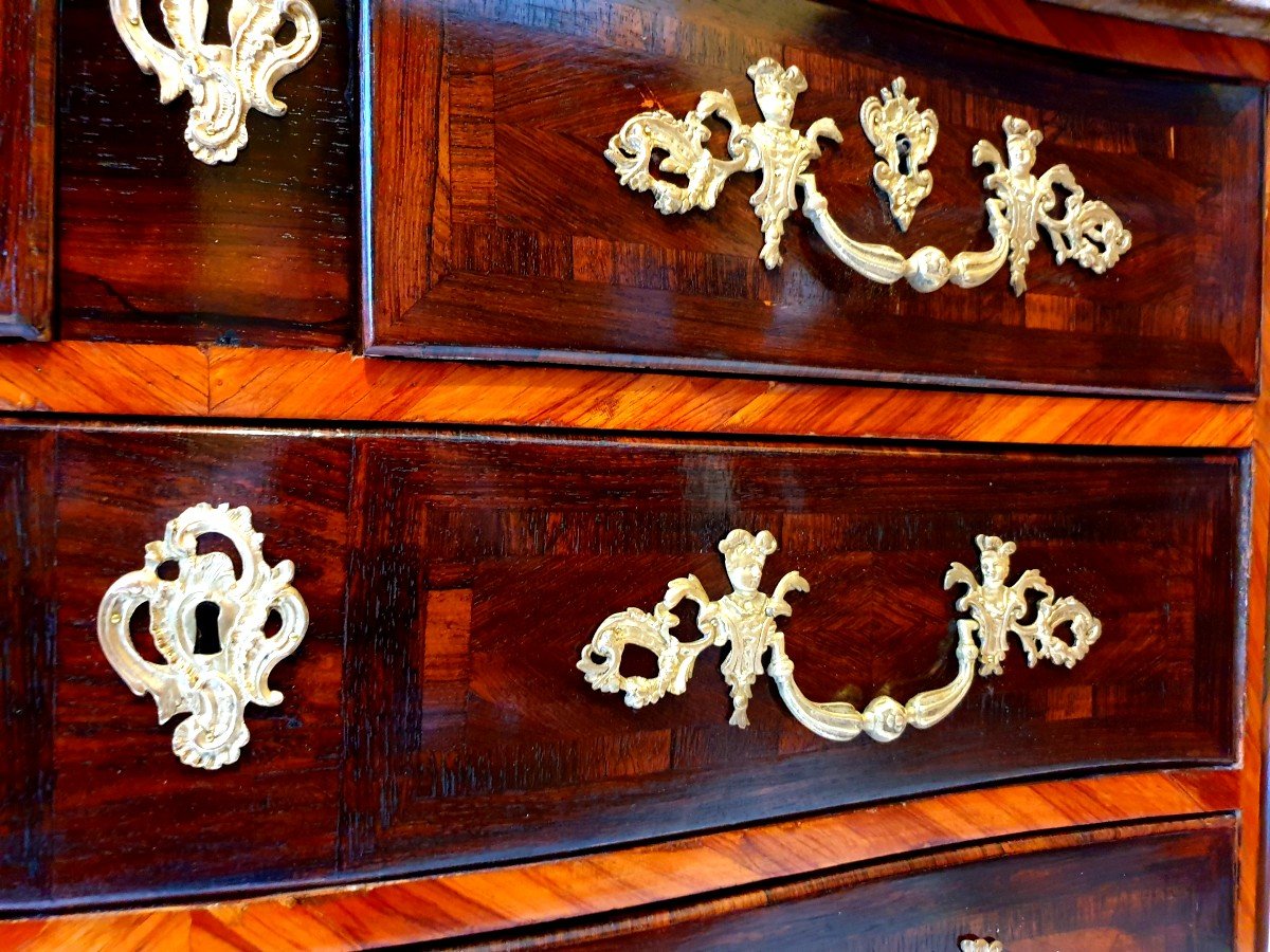 Louis XV / Regency Style Chest Of Drawers. Stamped Adrien Fleury (1721-1774). Paris.-photo-2