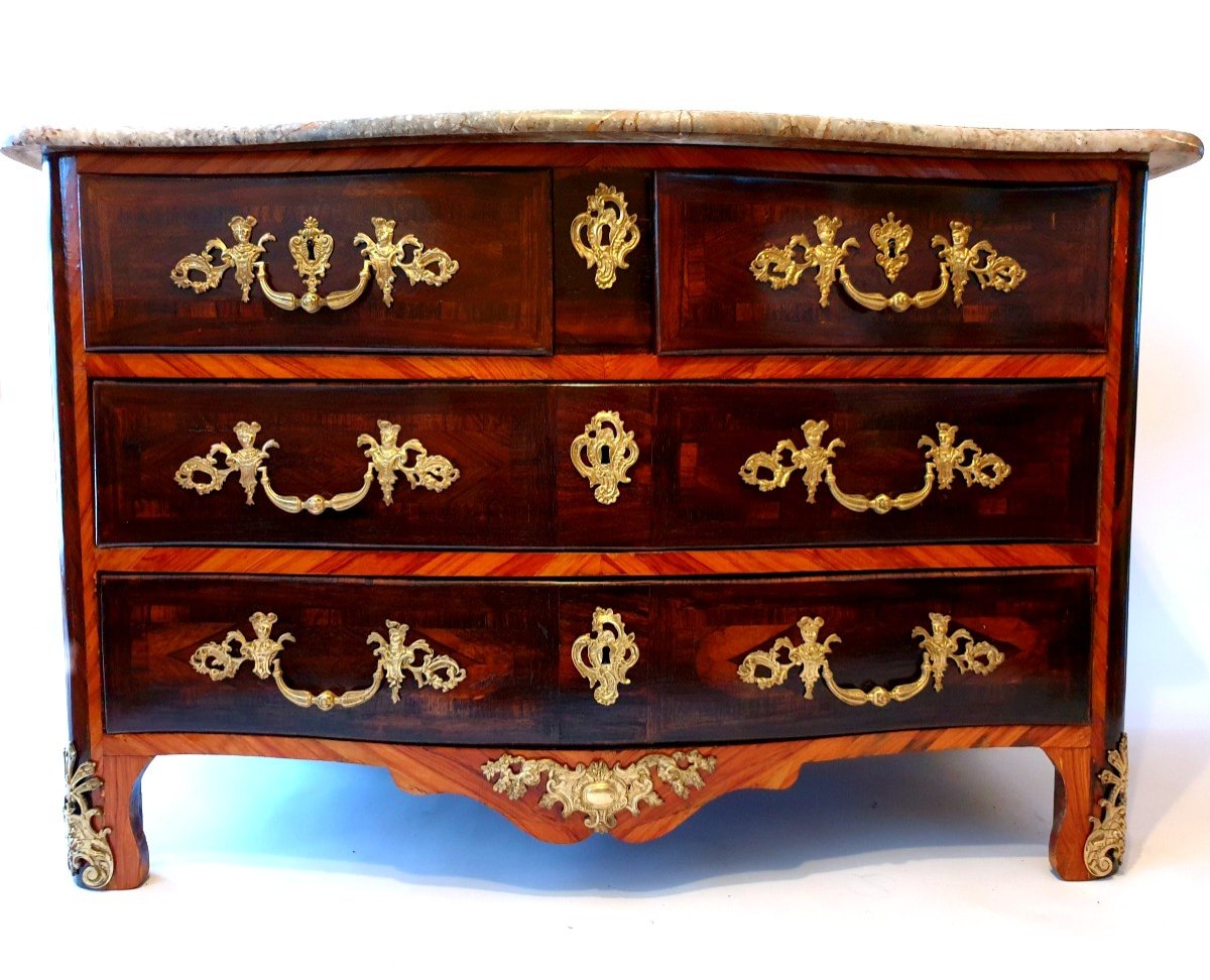 Louis XV / Regency Style Chest Of Drawers. Stamped Adrien Fleury (1721-1774). Paris.