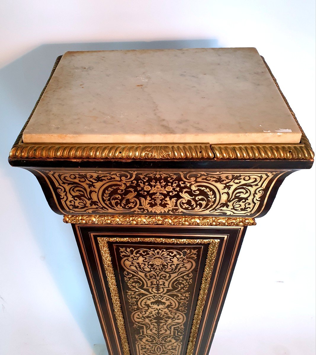 Boulle Column, Napoleon III Period.-photo-1