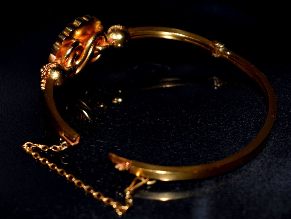 Old Bracelet In 15 Carat Gold With Diamond.-photo-3