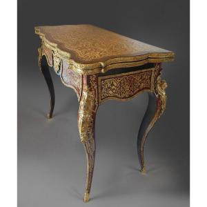 Boulle Table, Second Half Of The 19th Century.