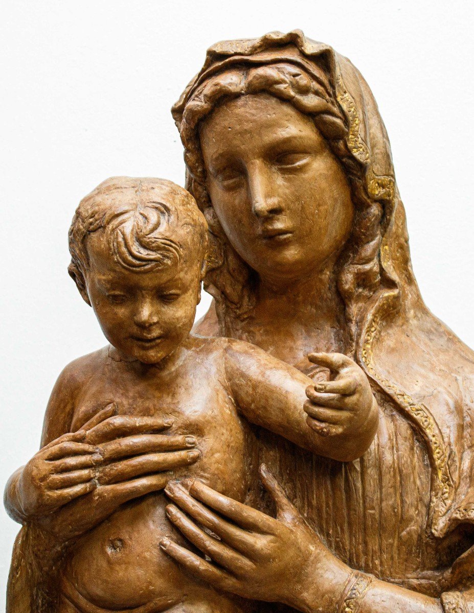 Cercle De Benedetto Da Maiano (1442 -  1497), Vierge à L’enfant Christ-photo-3