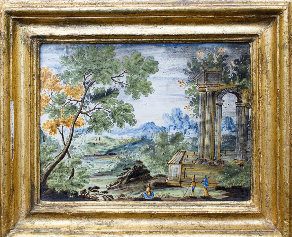 First Half Of The 18th Century, Mattonella Castelli  Landscape With Architecture And Figures