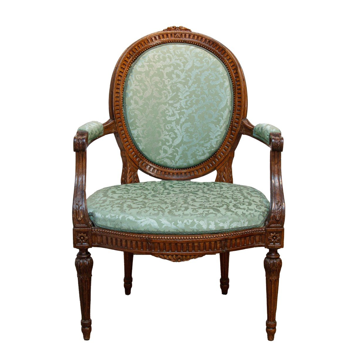 Genoa, Louis XVI, Pair Of Armchairs-photo-2