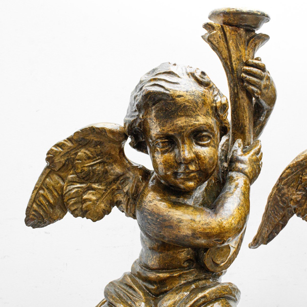 18th Century, Pair Of Angels Holding Candles-photo-1