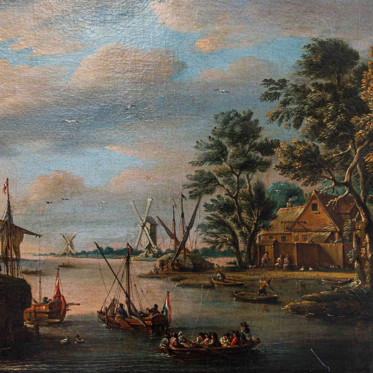 Pieter Balthazar Bouttats (1666 - 1756), Landscape With A Windmill-photo-3