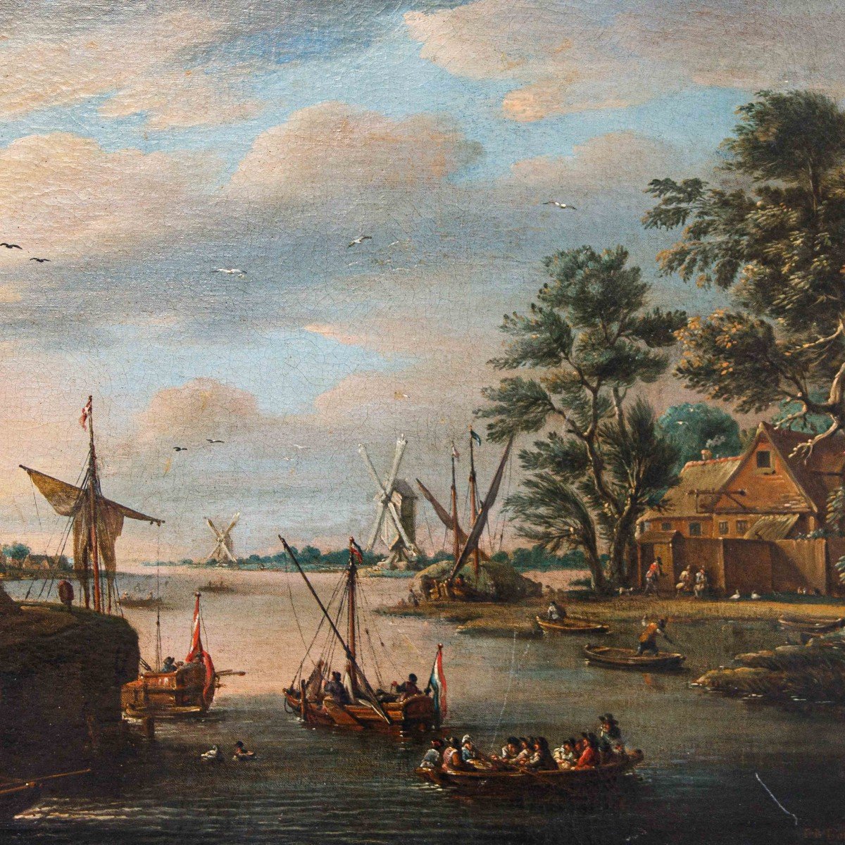 Pieter Balthazar Bouttats (1666 - 1756), Landscape With A Windmill-photo-7