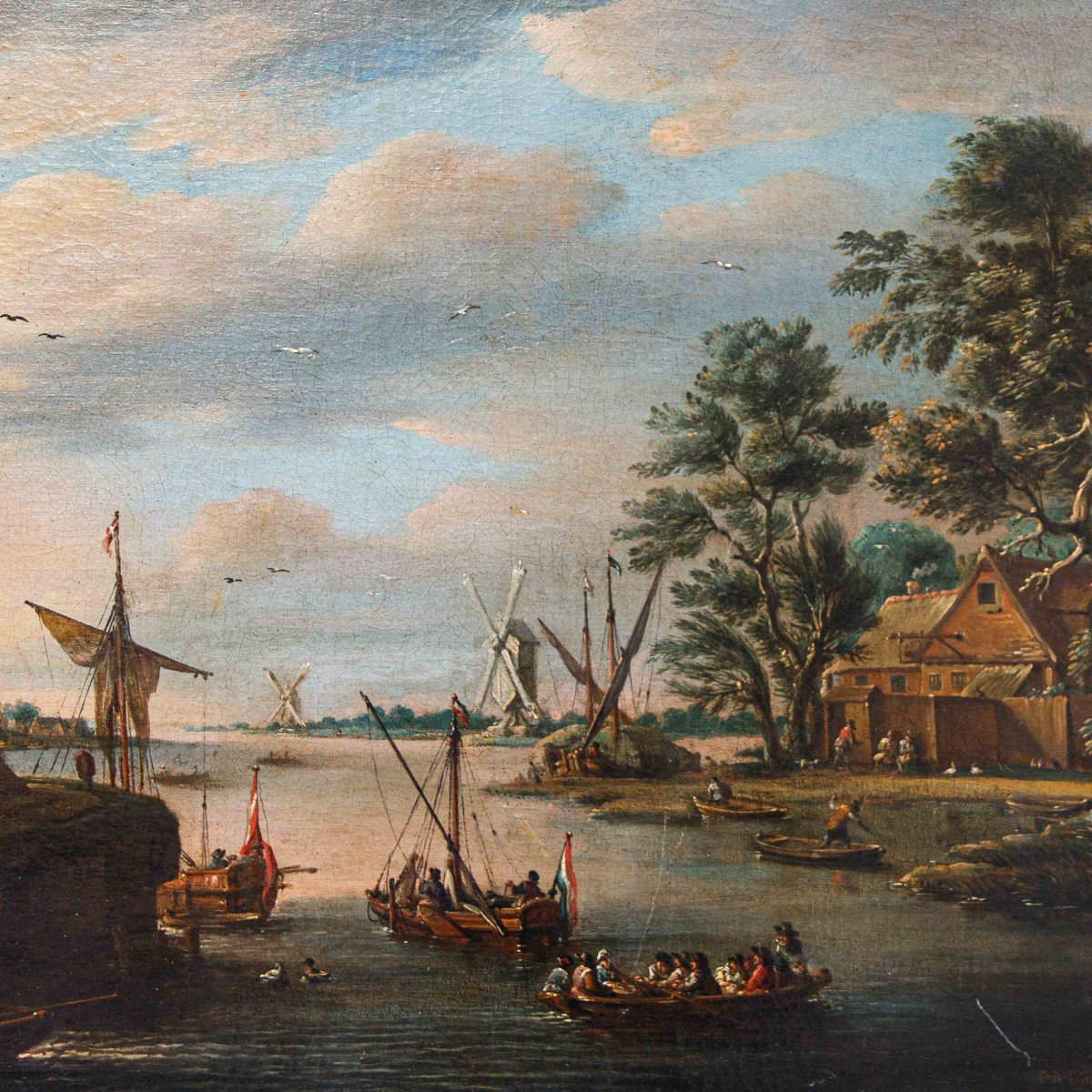 Pieter Balthazar Bouttats (1666 - 1756), Paysage Avec Moulin à Vent -photo-7