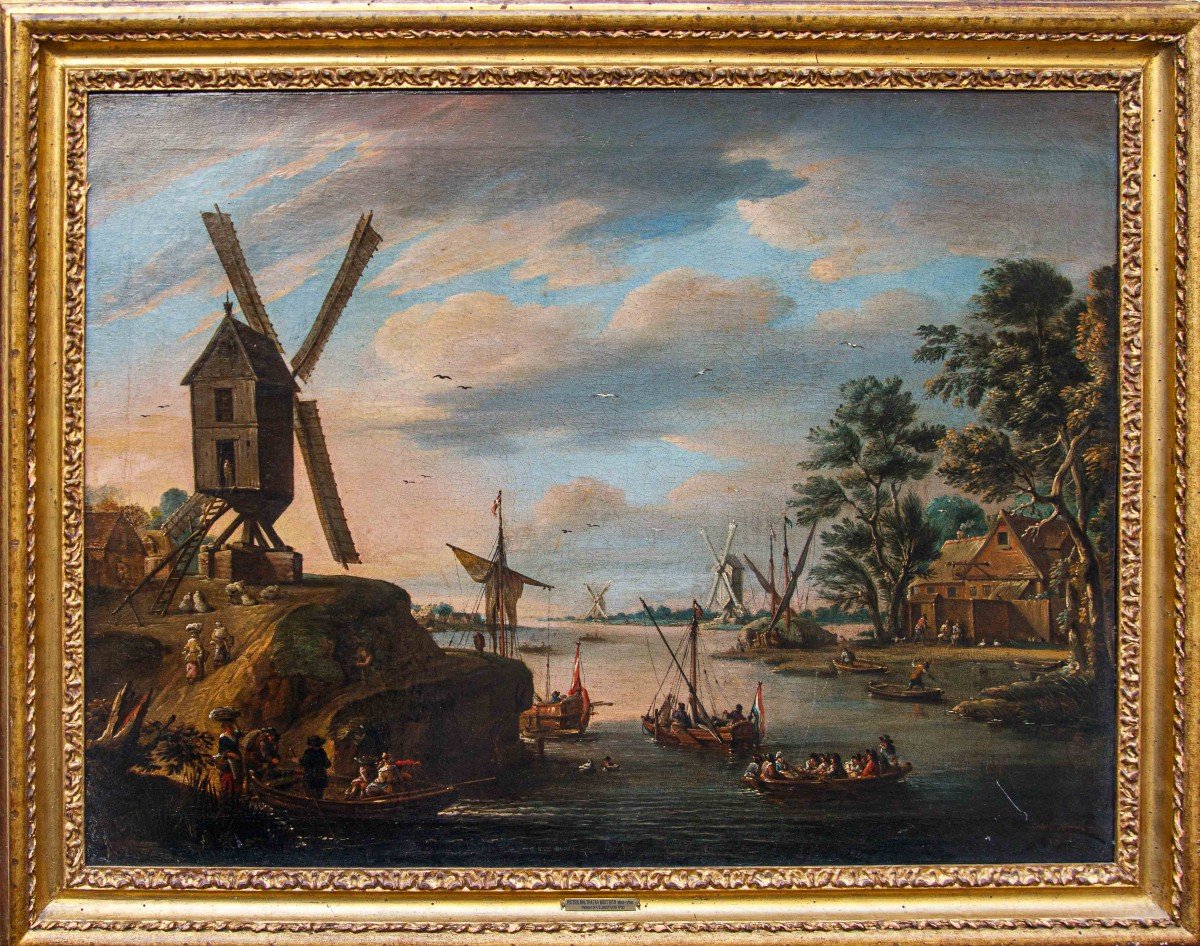 Pieter Balthazar Bouttats (1666 - 1756), Landscape With A Windmill