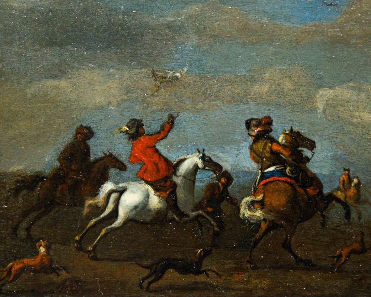  Cercle de Philips Wouwerman ( 1619 - 1668),  Scènes de chasse  -photo-2