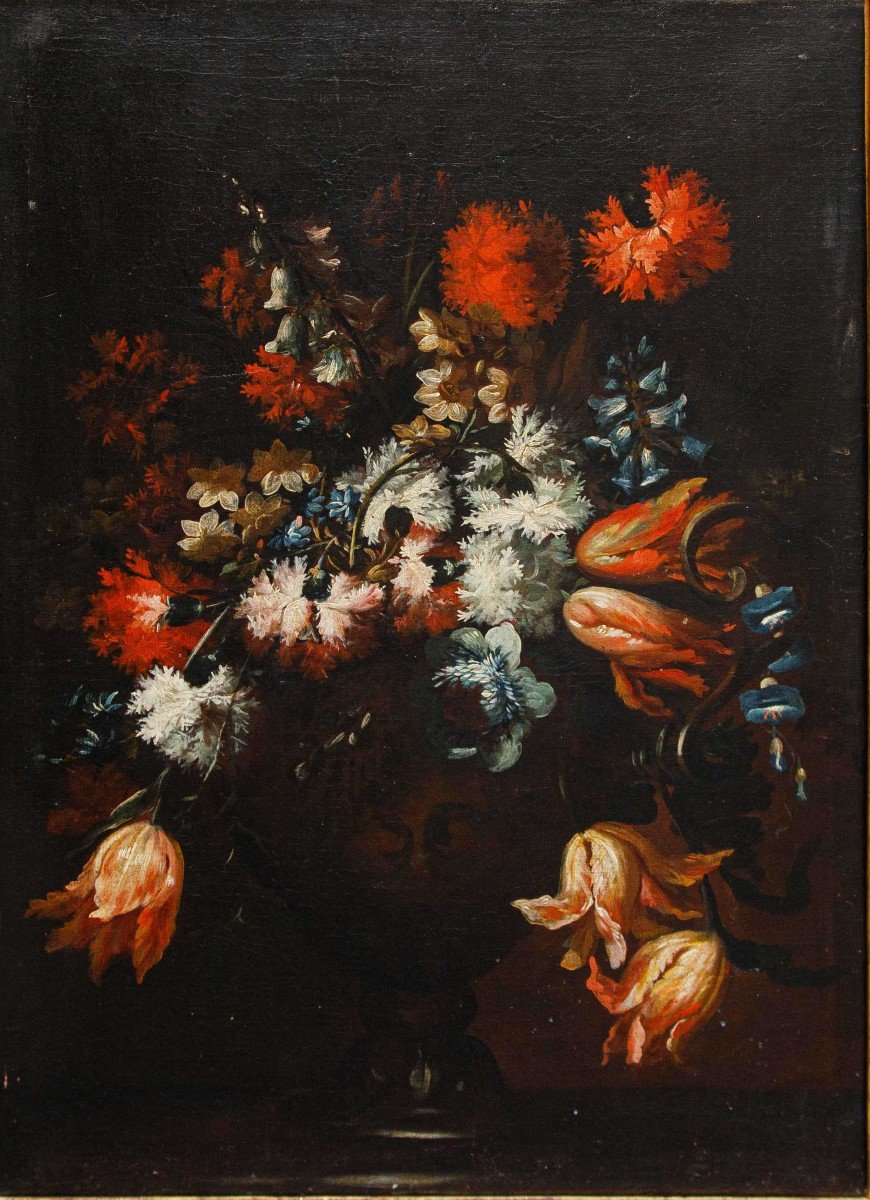 école Lombarde, XVIIe Siècle,  Pot De Fleurs  -photo-2