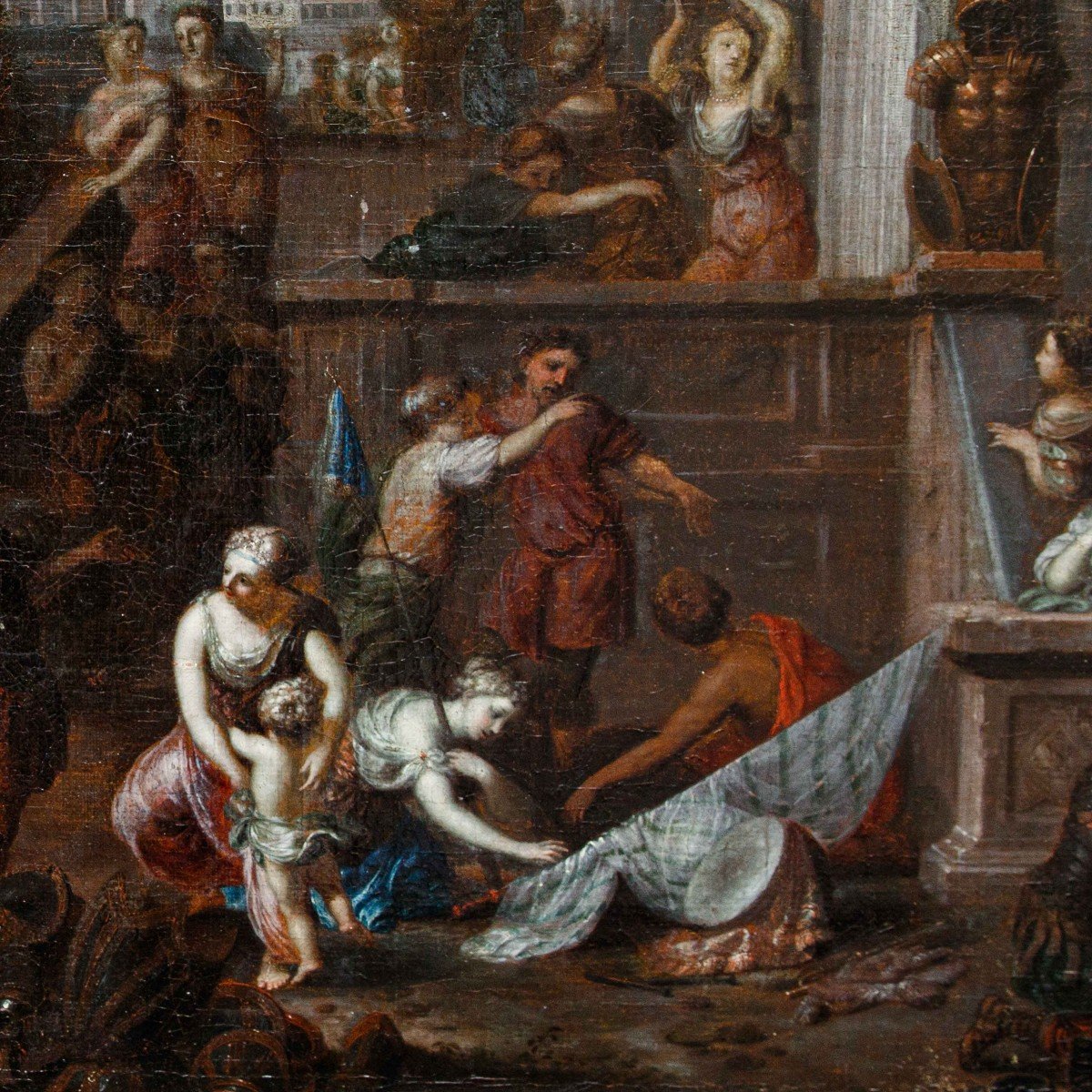 Jacob Van Hal, ( 1672 - 1750), Attr.  Whim With Historical Scene-photo-4