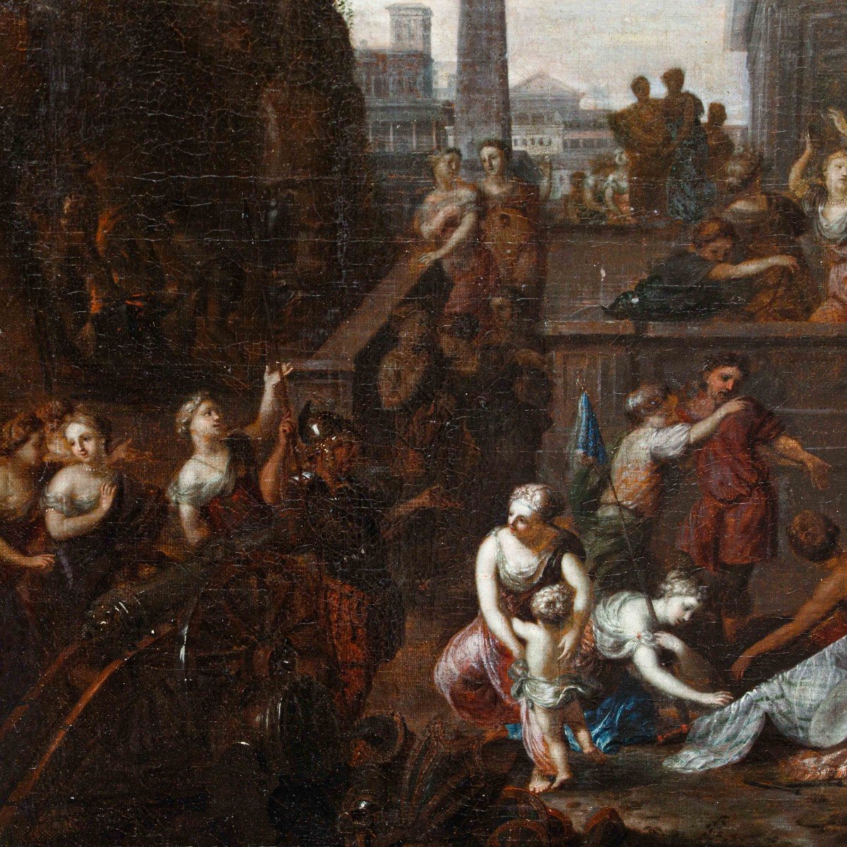 Jacob Van Hal, ( 1672 - 1750), Attr.  Whim With Historical Scene-photo-7