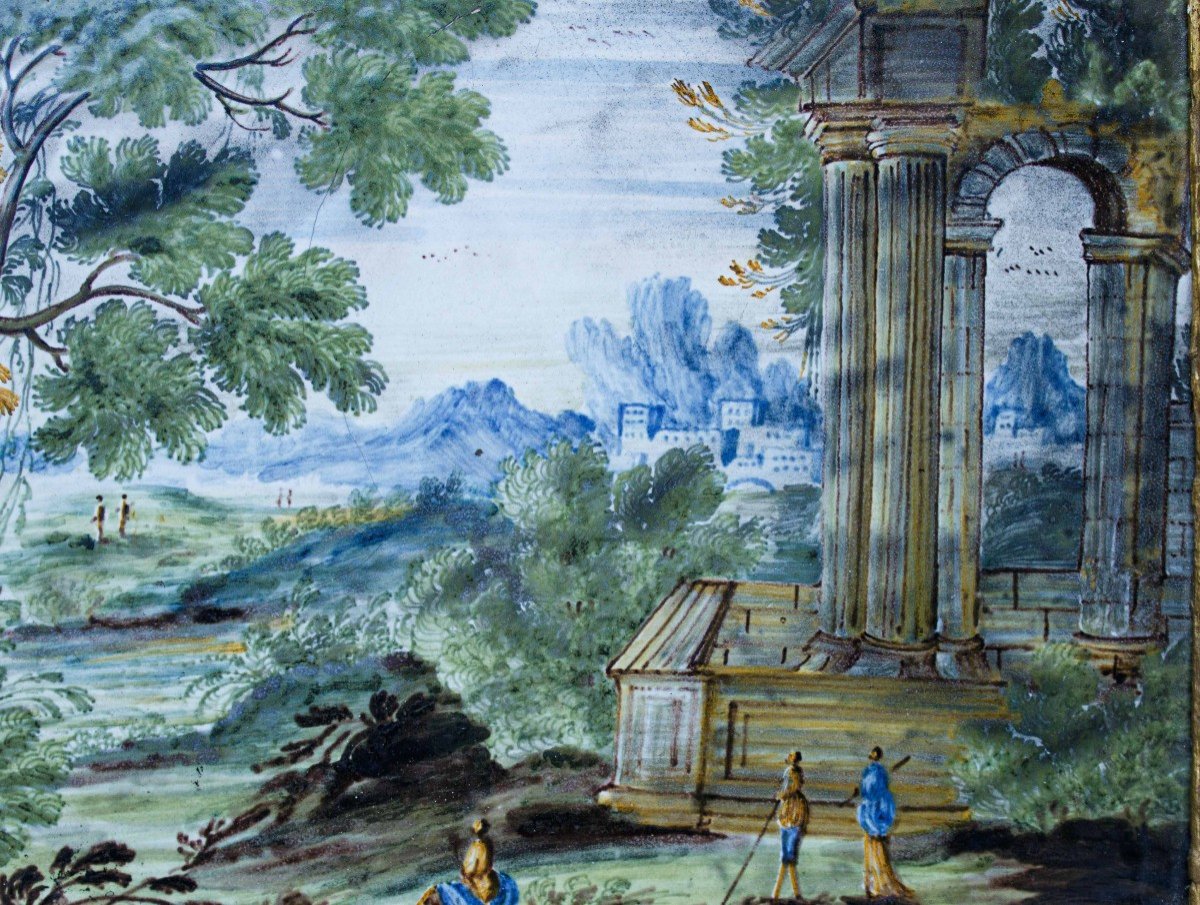 First Half Of The 18th Century, Mattonella Castelli, Landscape With Architecture And Figures  -photo-4