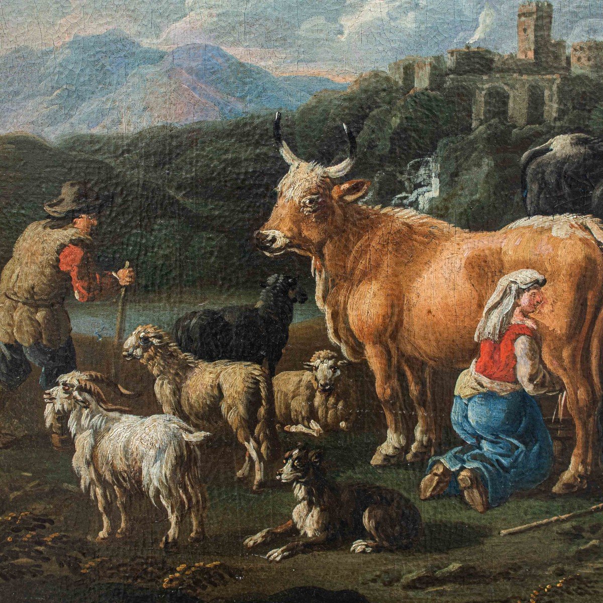 Jacob Roos Called "rosa Da Napoli" (1682 - 1730),  Pastoral Scene  -photo-7