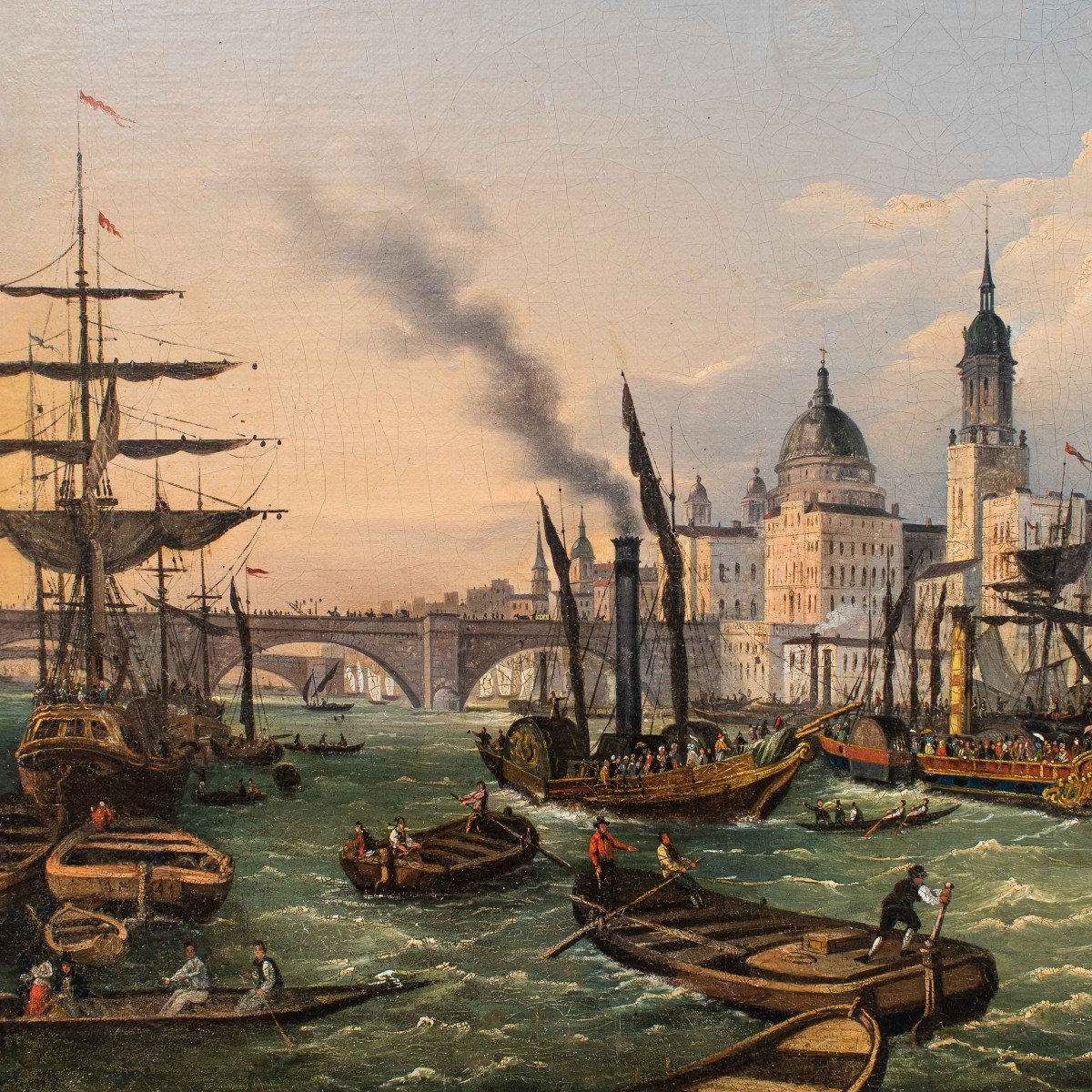 Italian School, Dated 1841, View Of London From The River Thames  -photo-3