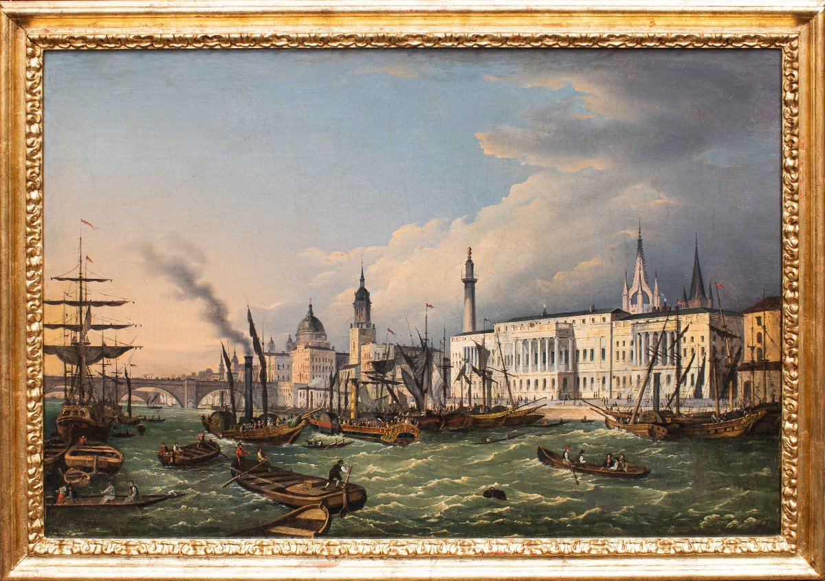 Italian School, Dated 1841, View Of London From The River Thames  