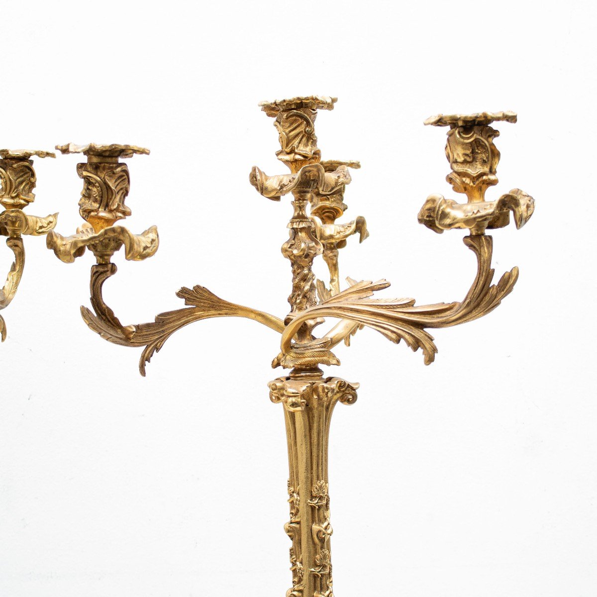 19th Century, Pair Of Candlesticks With Four Lights  -photo-2