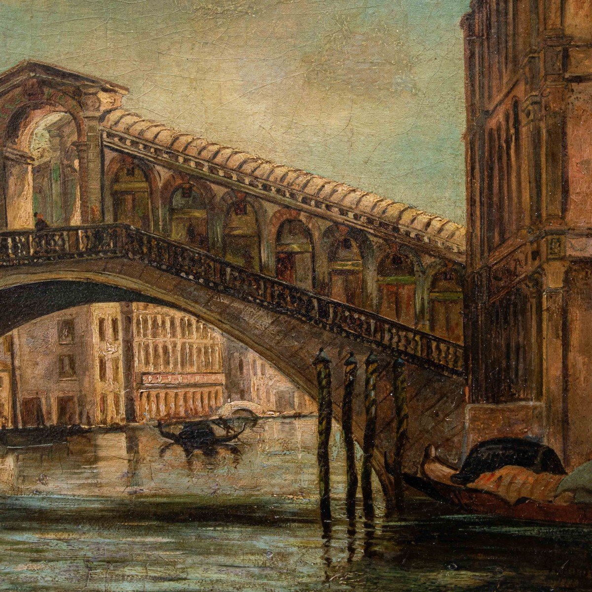 Giovanni Bonomi ( 19th Century), View Of The Rialto Bridge-photo-1