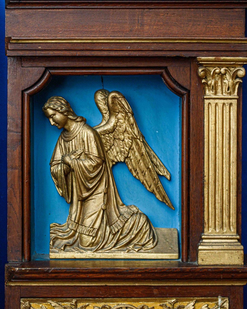 19th Century, Couple Of Niches With Bas-reliefs Of Archangels-photo-3