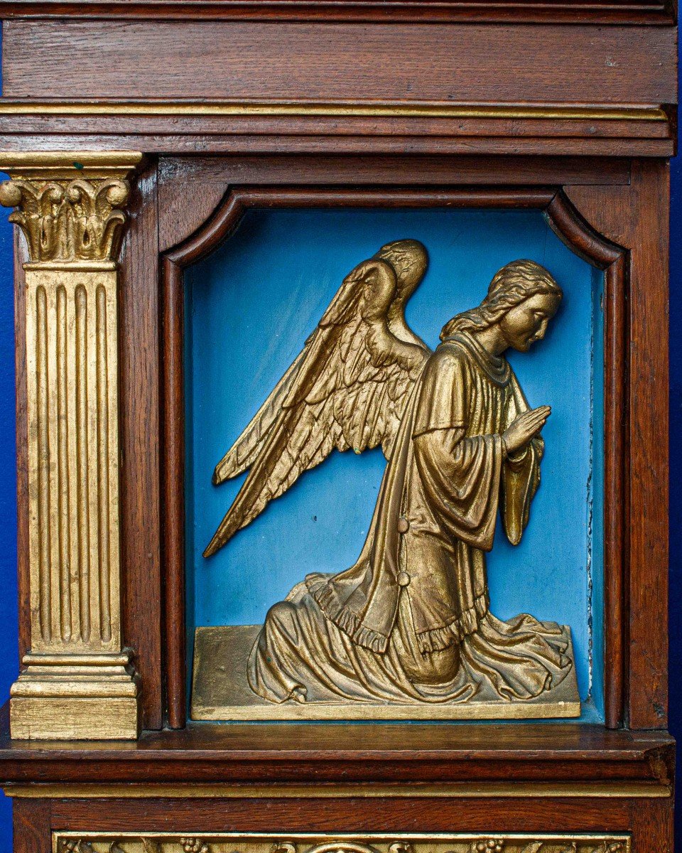 19th Century, Couple Of Niches With Bas-reliefs Of Archangels-photo-3