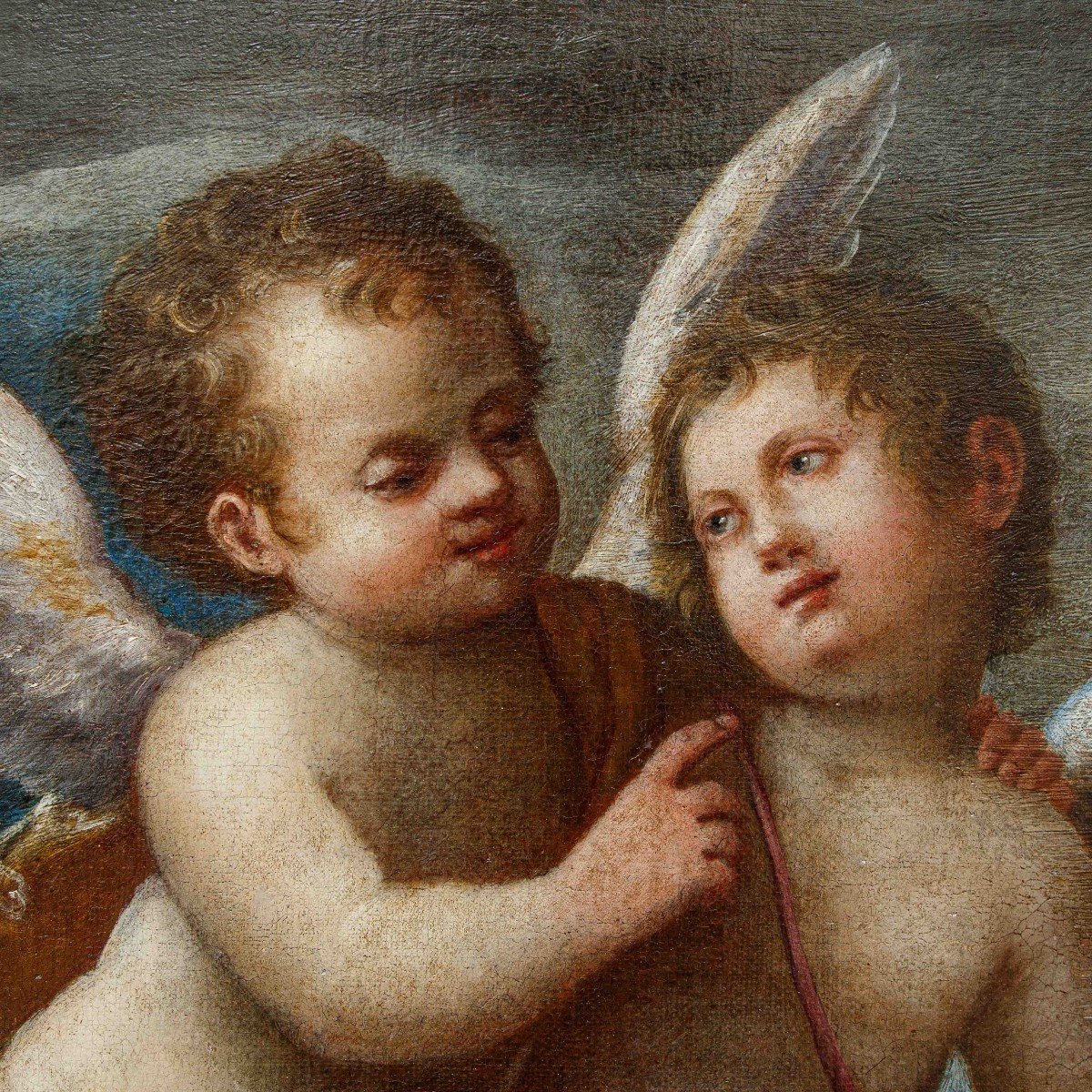 17th Century, Emilian School, Pair Of Angels In Flight-photo-2