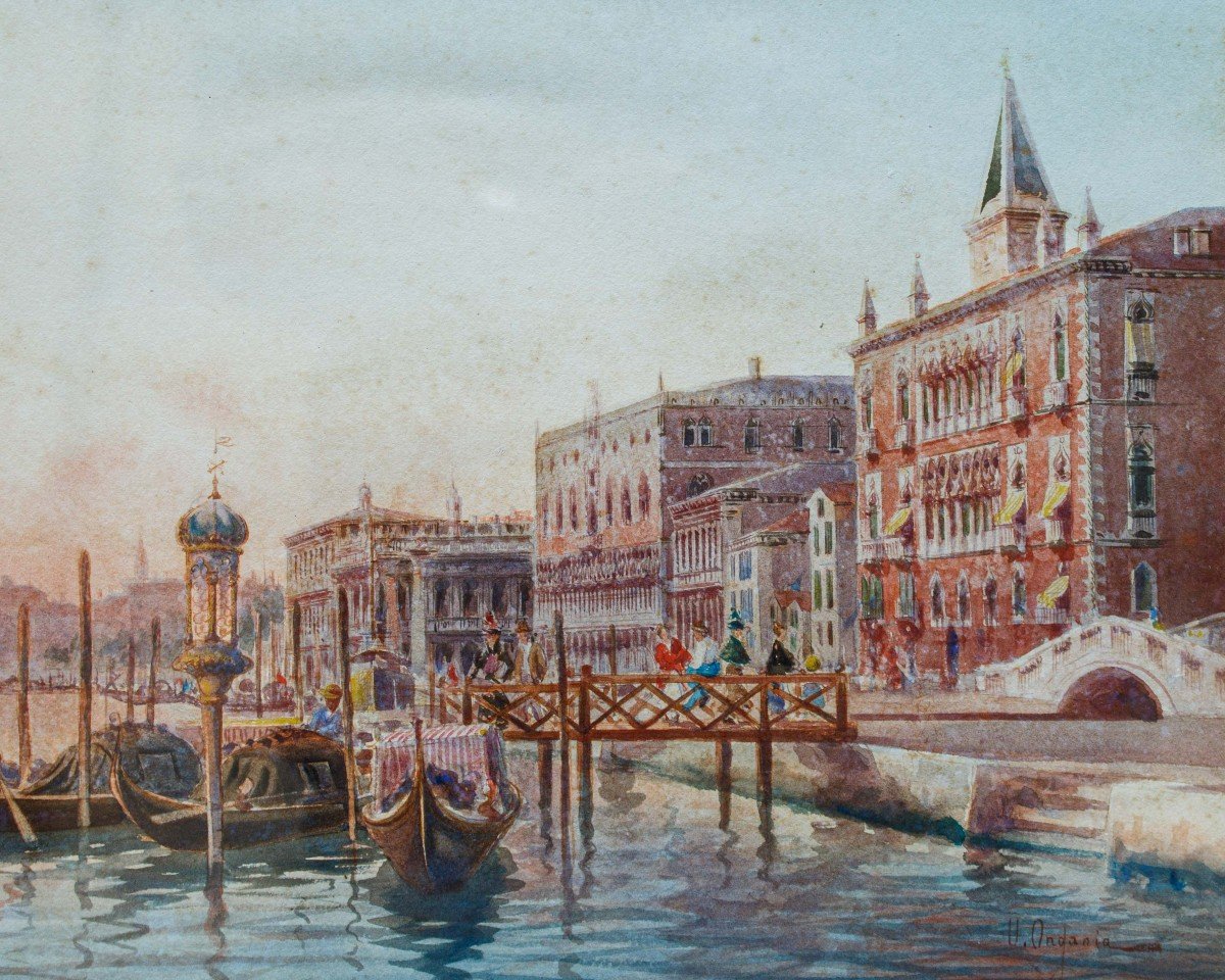 Umberto Ongania (venise, 1867 - 1942), Vues De Venise-photo-2