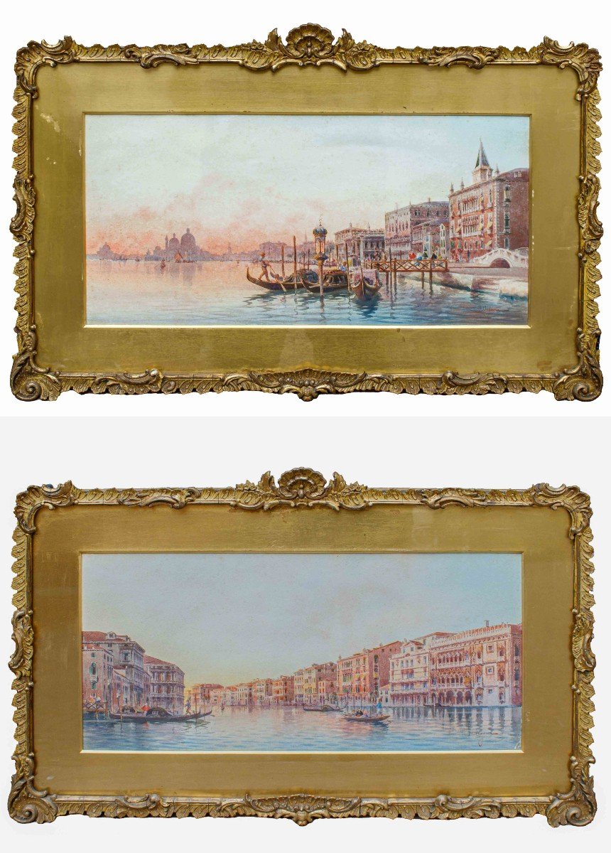 Umberto Ongania (venise, 1867 - 1942), Vues De Venise