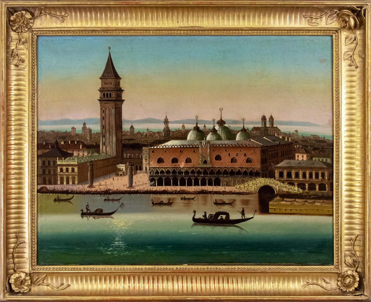 18ème Siècle, Vue De Venise Avec Le Palais Des Doges Et L’horizon De La Lagune Vénitienne