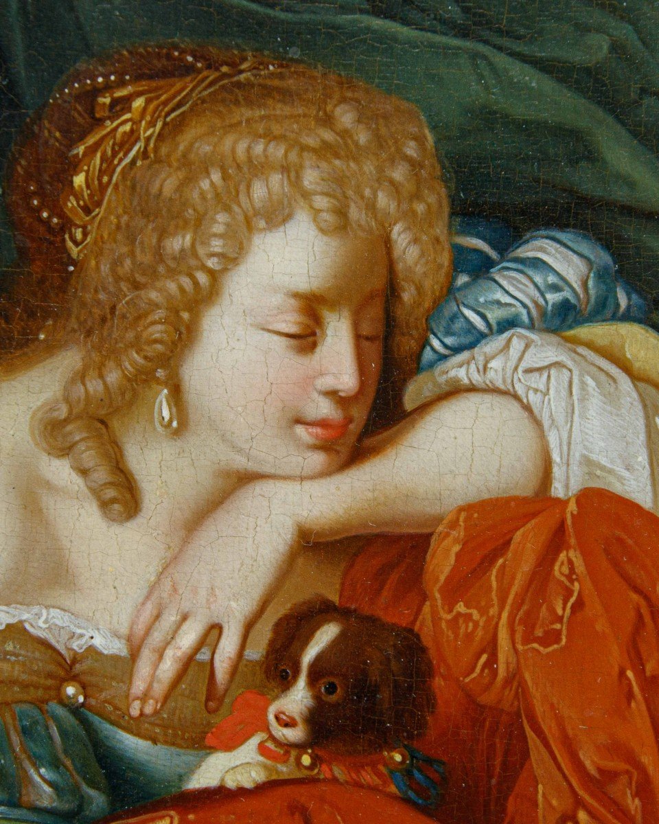 Matthijs Naiveu (leyde, 1647 - Amsterdam, 1726), Femme Avec Chien à La Fenêtre-photo-4